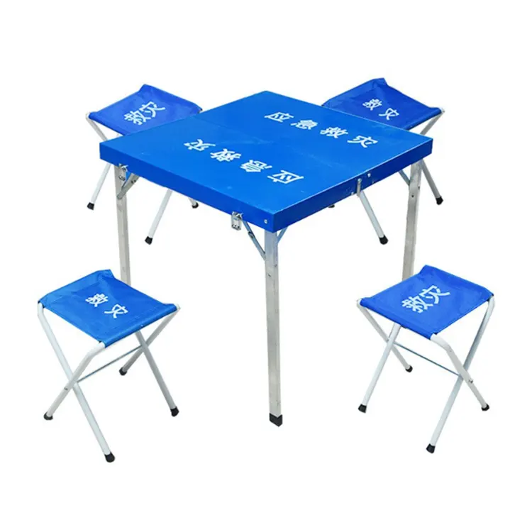 Mesa y silla plegables para socorro en casos de desastre